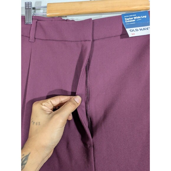 Old Navy Womens Cherry Bark Taylor Wide Leg Pants Sz 3X Workwear Office Business - Picture 4 of 9